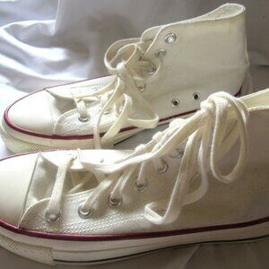 Even Star 39 White Canvas High Tops 39, Red and Blue Trims